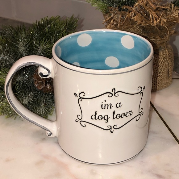 ✨NWT✨ Spectrum Designz I’M A DOG LOVER Polka Dot Hand Painted Ceramic Mug - Picture 2 of 9